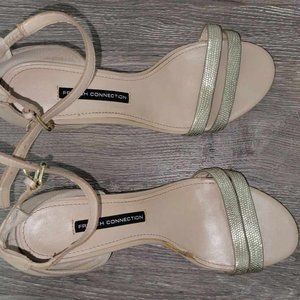 Leather French Connection Nude/gold Sandals - Used in great Condition - 40EU/9US